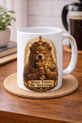 Christian Bear Mug – "Have Faith, Be Strong" Inspirational Coffee Cup