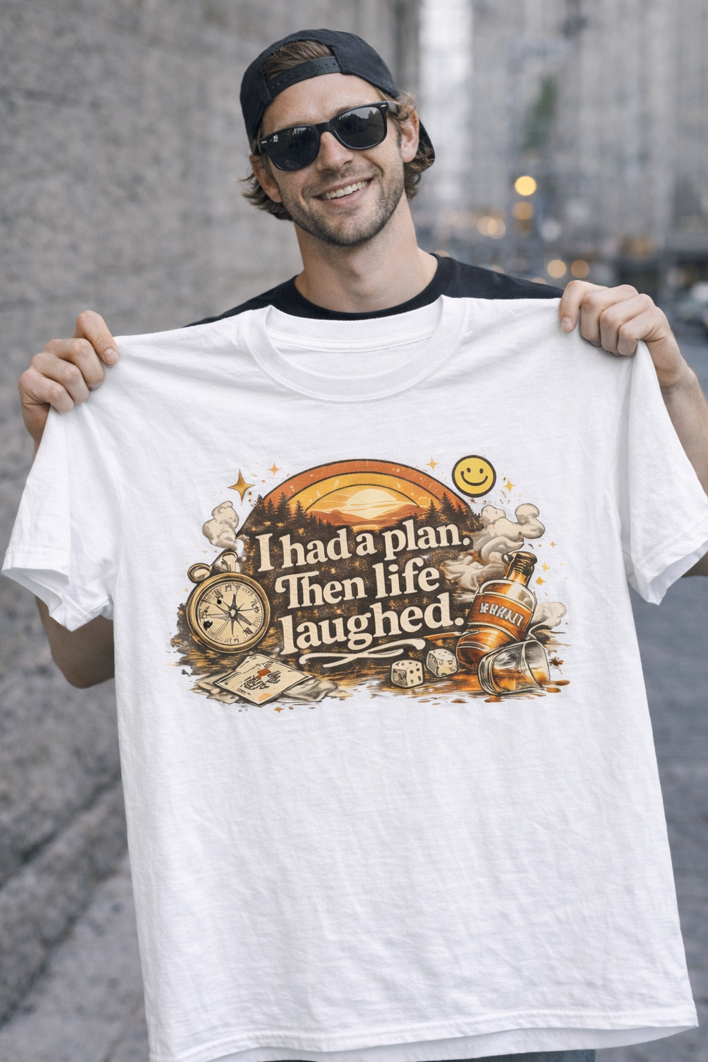 funny golf sayings for shirts – I Had a Plan, Then Life Laughed Retro Vintage Tee