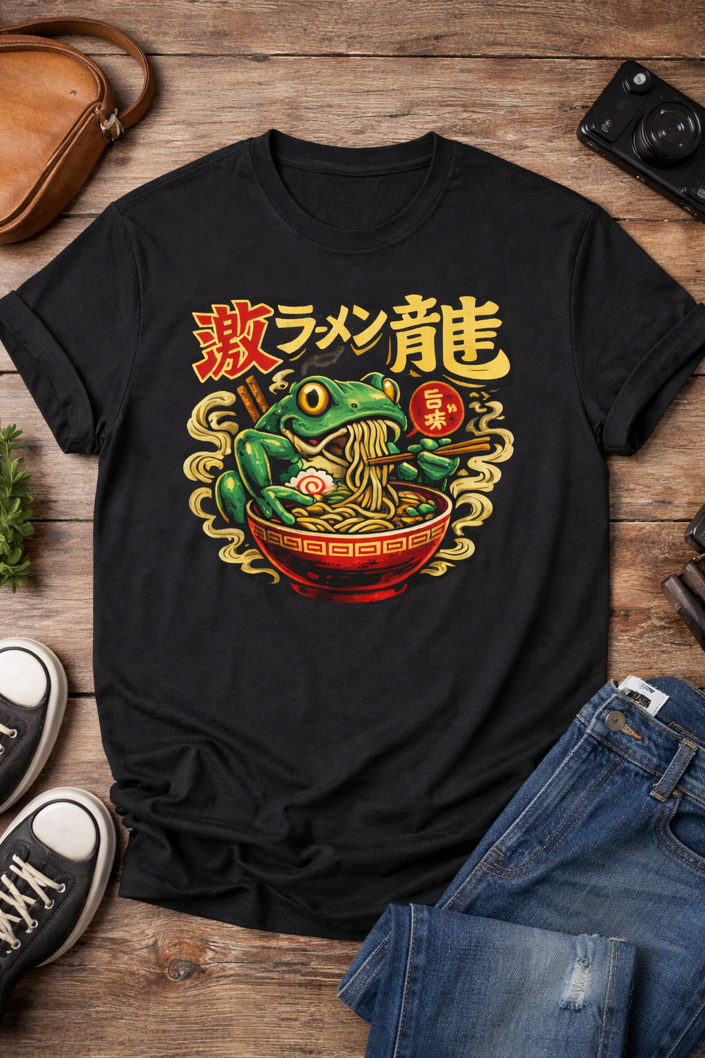 frog ramen t shirt – Japanese Ramen Dragon Frog Streetwear Graphic Tee