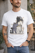 Cute Cat Print T Shirt – Adorable Cartoon Cat Family Graphic Tee