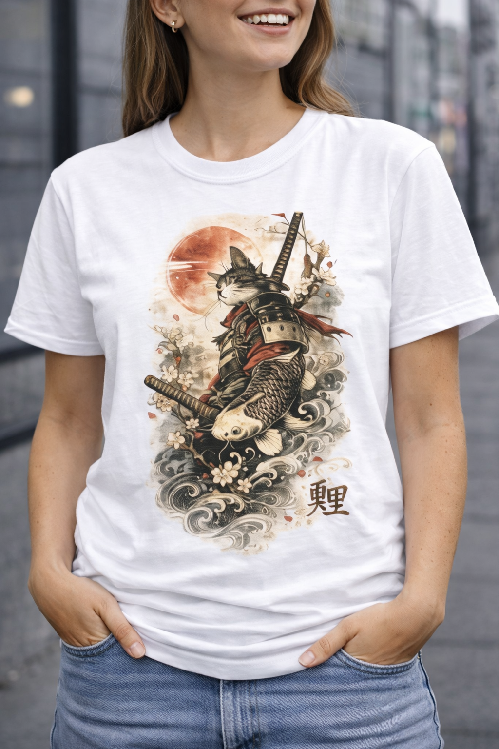 Vintage Japanese T Shirt — Samurai Sunset Warrior Art Graphic Tee